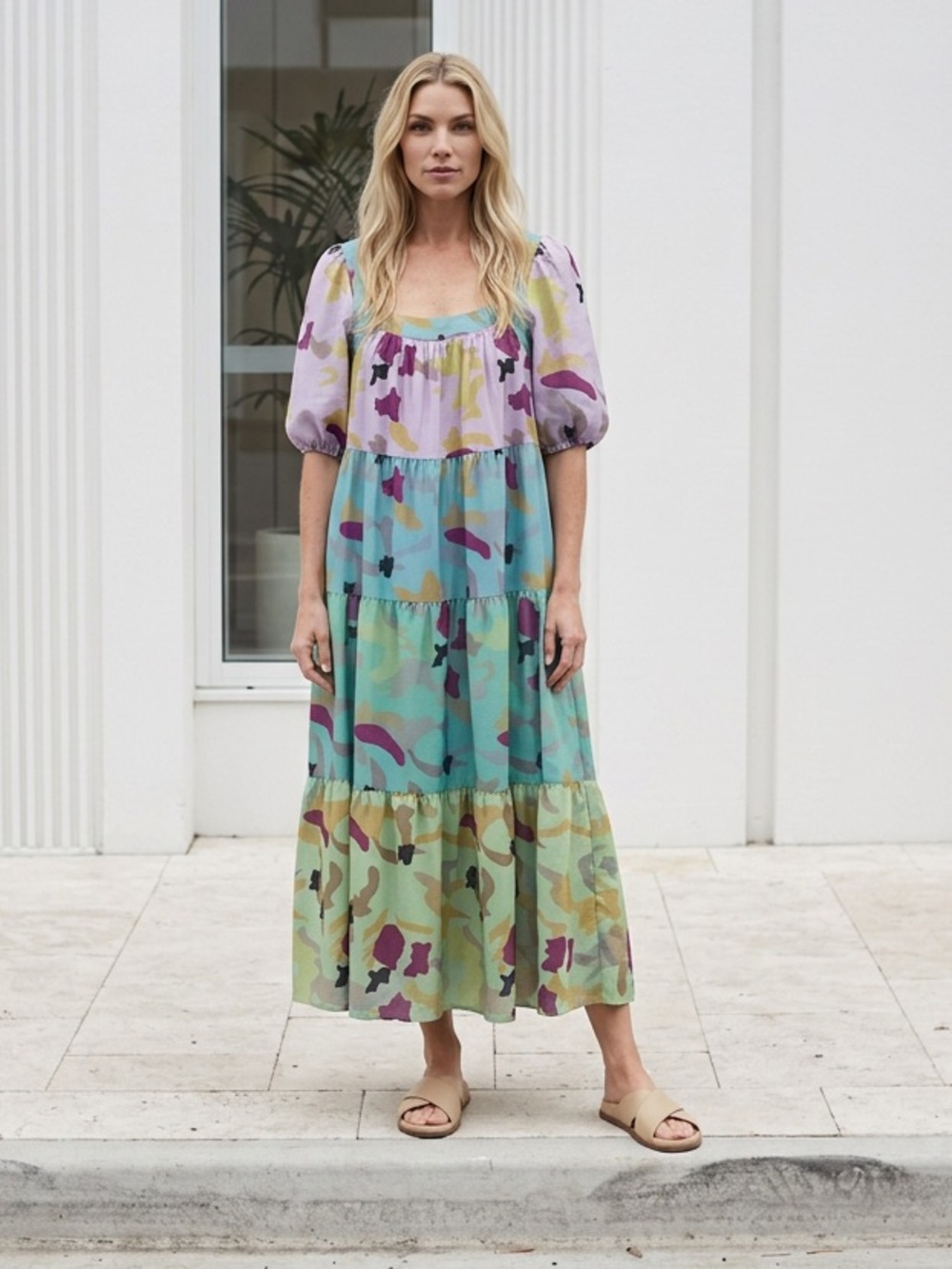 SundayUp Pastel Multi-Color Tiered Kids Dress
